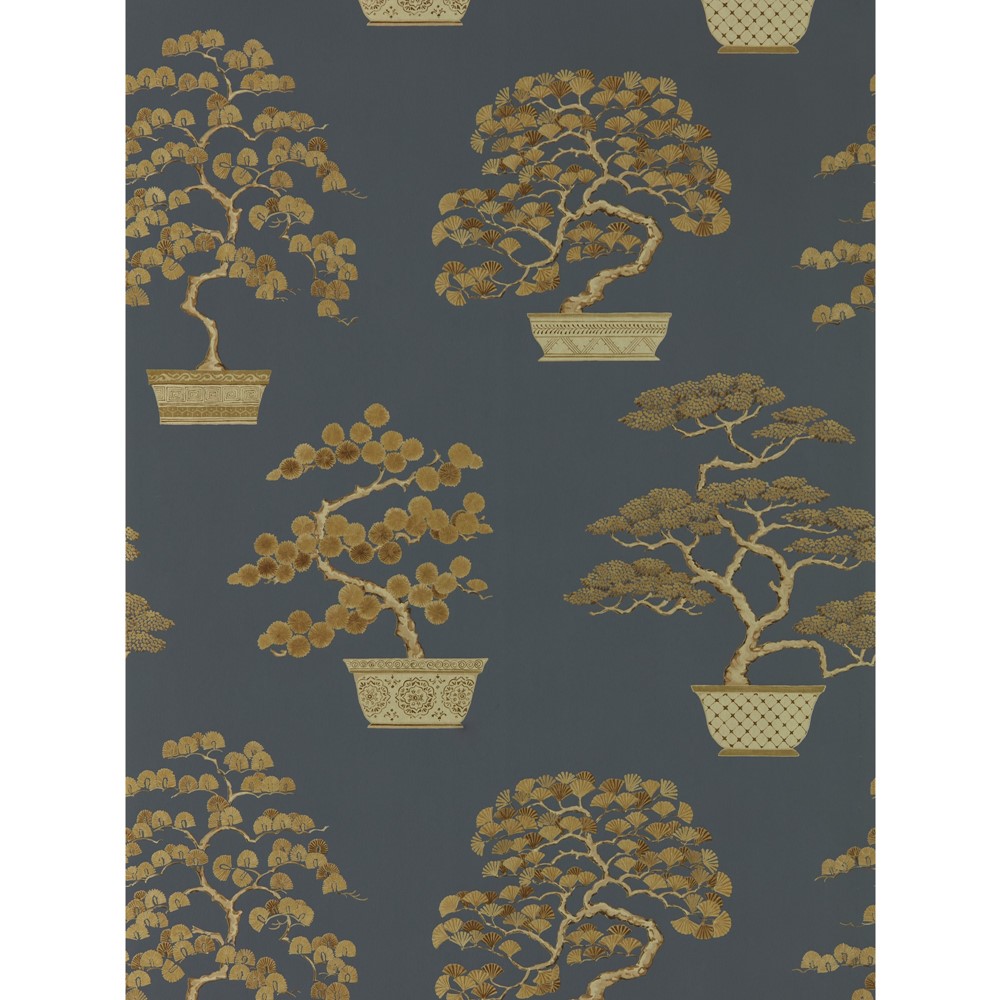 Penjing Wallpaper 217109 by Morris & Co in Ink Black Gold